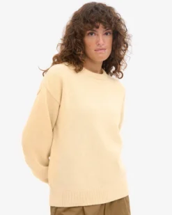 Oversized Merino Wool Crew - Soft Yellow