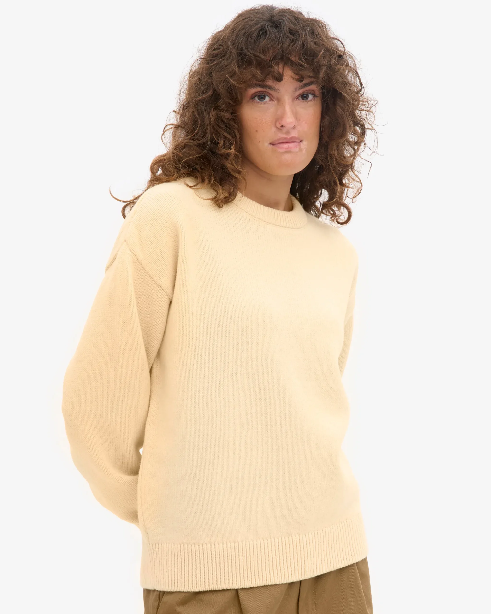 Oversized Merino Wool Crew - Soft Yellow