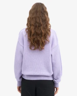 Oversized Merino Wool Crew - Soft Lavender