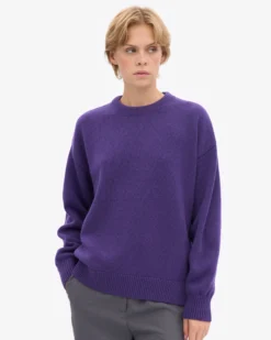 Oversized Merino Wool Crew - Ultra Violet