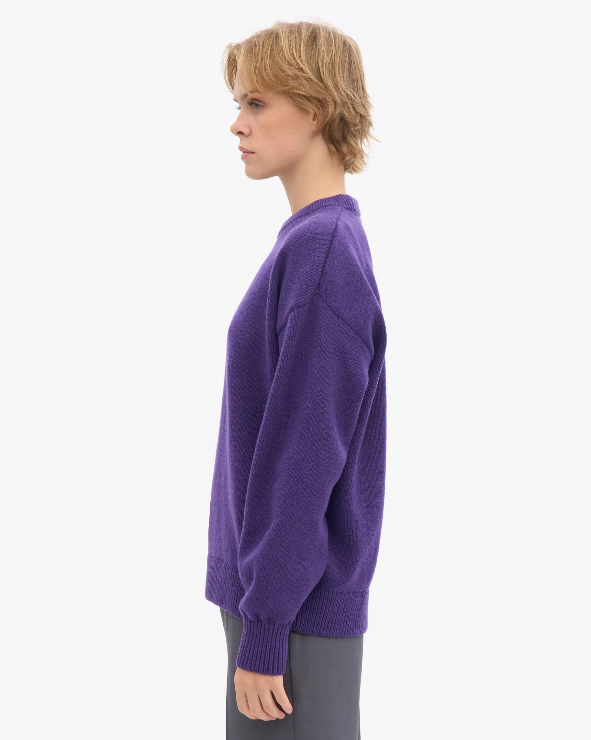Oversized Merino Wool Crew - Ultra Violet