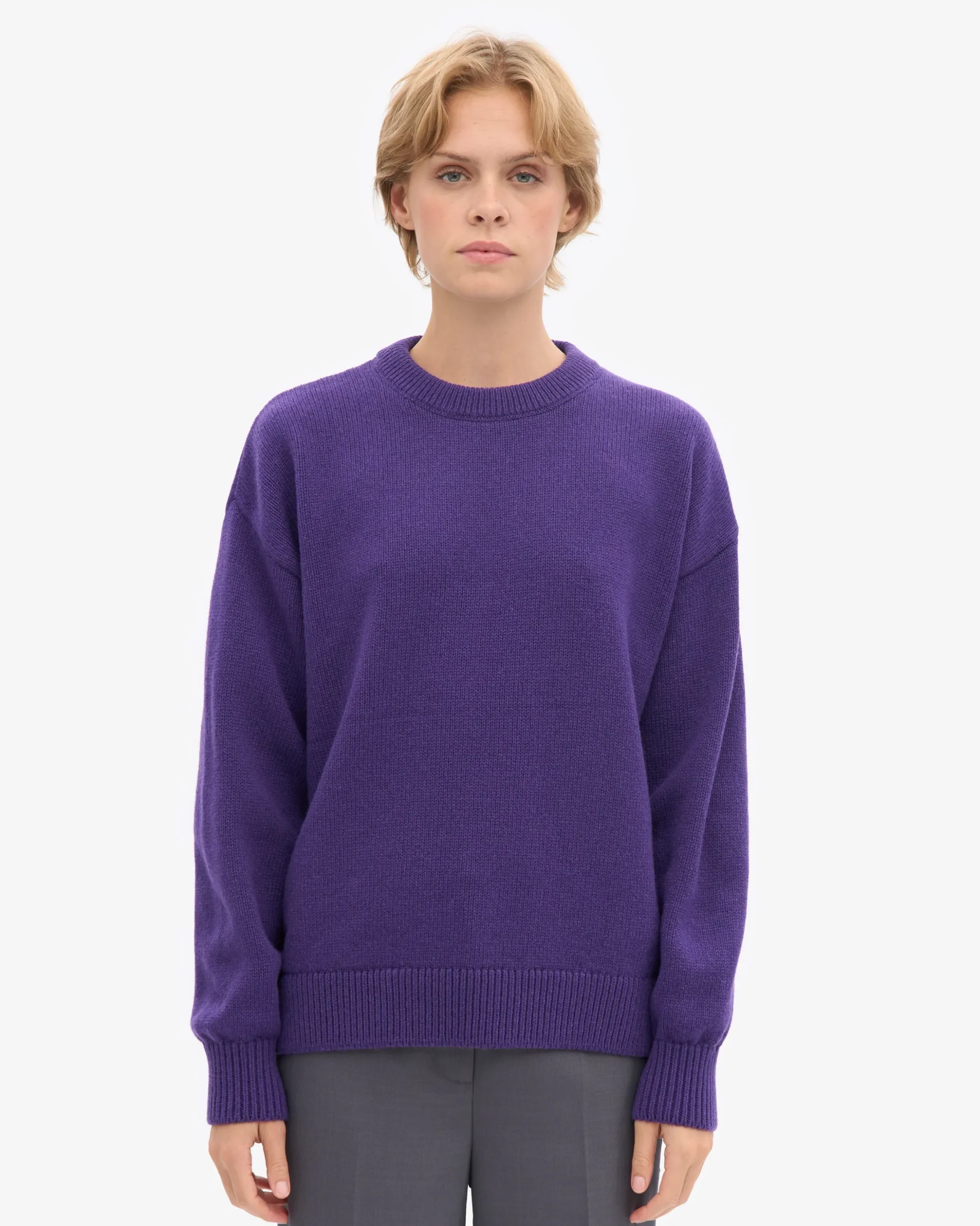 Oversized Merino Wool Crew - Ultra Violet