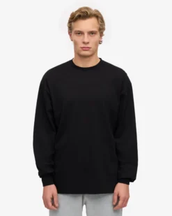 Oversized Organic LS T-Shirt - Deep Black