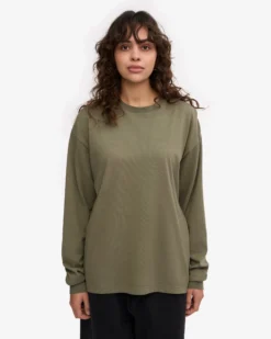 Oversized Organic LS T-Shirt - Dusty Olive
