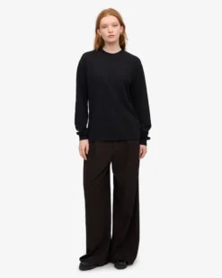 Oversized Organic LS T-Shirt - Deep Black