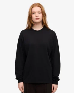 Oversized Organic LS T-Shirt - Deep Black
