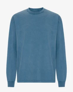 Oversized Organic LS T-Shirt - Faded Indigo