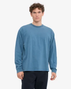 Oversized Organic LS T-Shirt - Faded Indigo