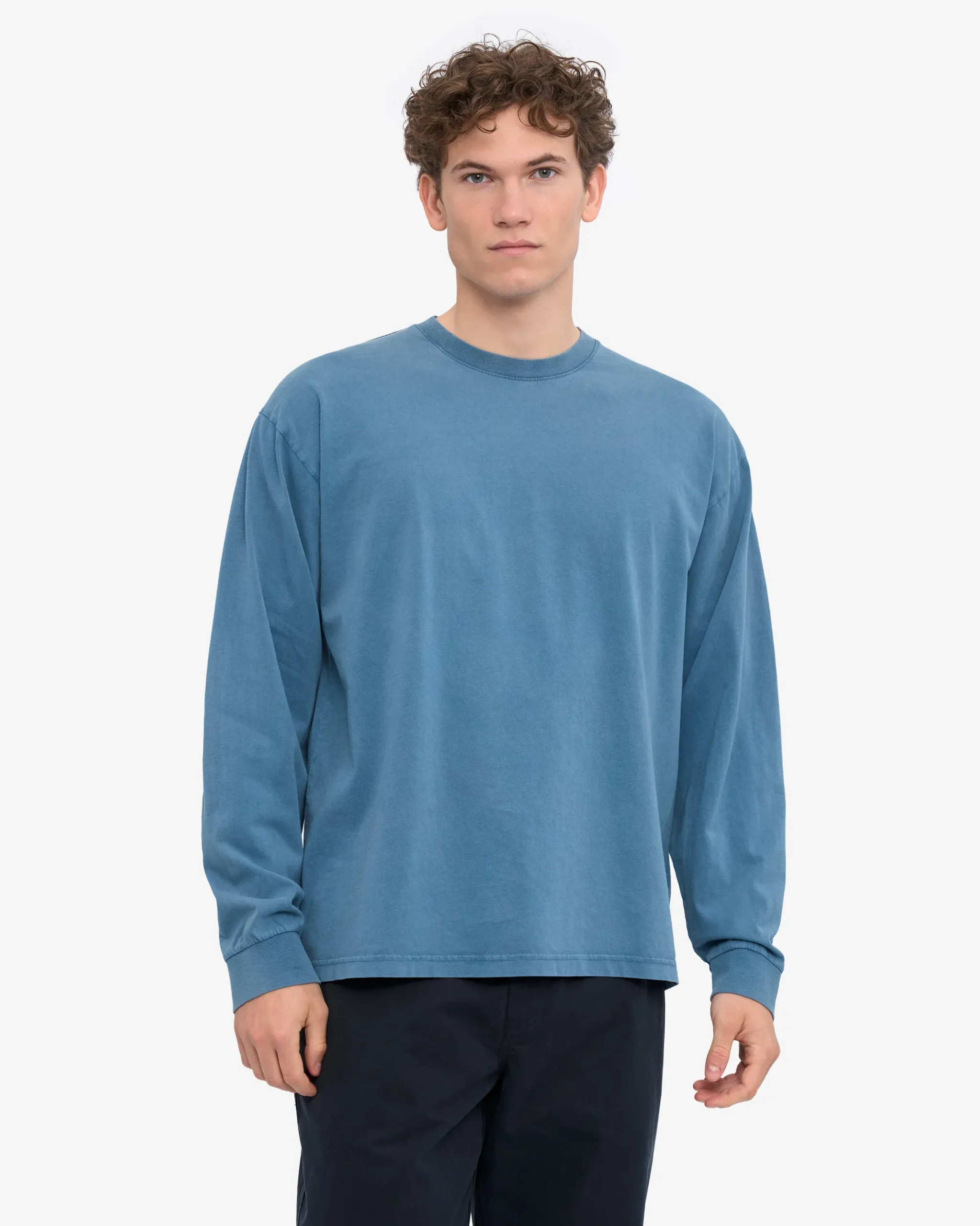 Oversized Organic LS T-Shirt - Faded Indigo