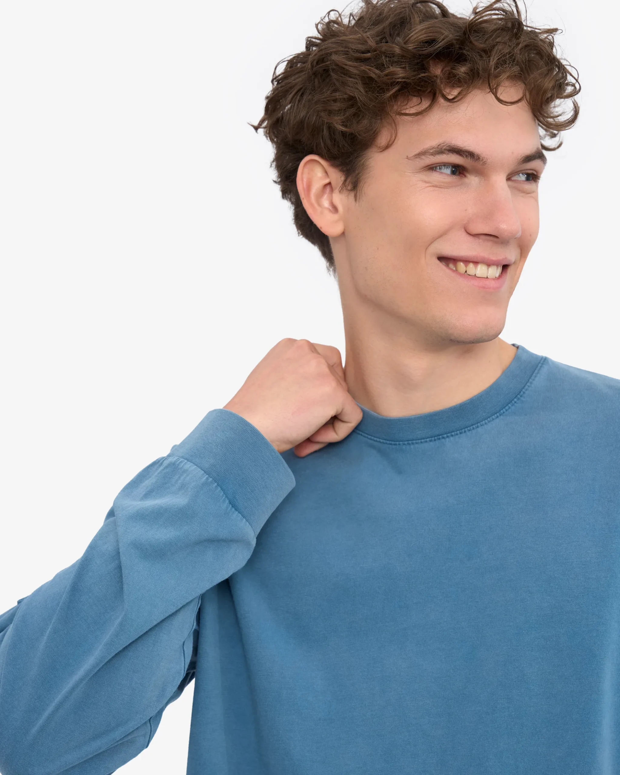 Oversized Organic LS T-Shirt - Faded Indigo