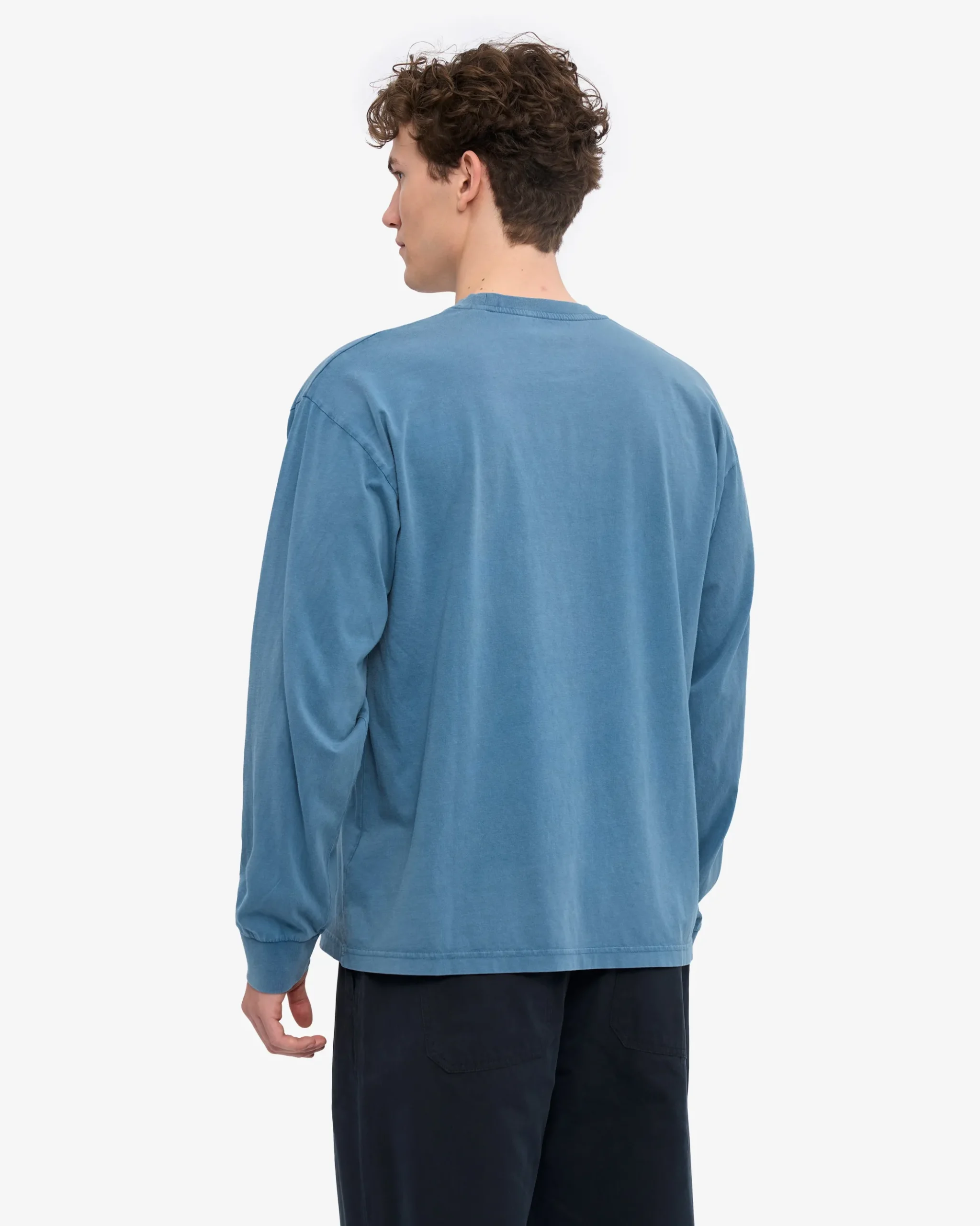 Oversized Organic LS T-Shirt - Faded Indigo