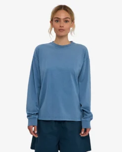 Oversized Organic LS T-Shirt - Faded Indigo