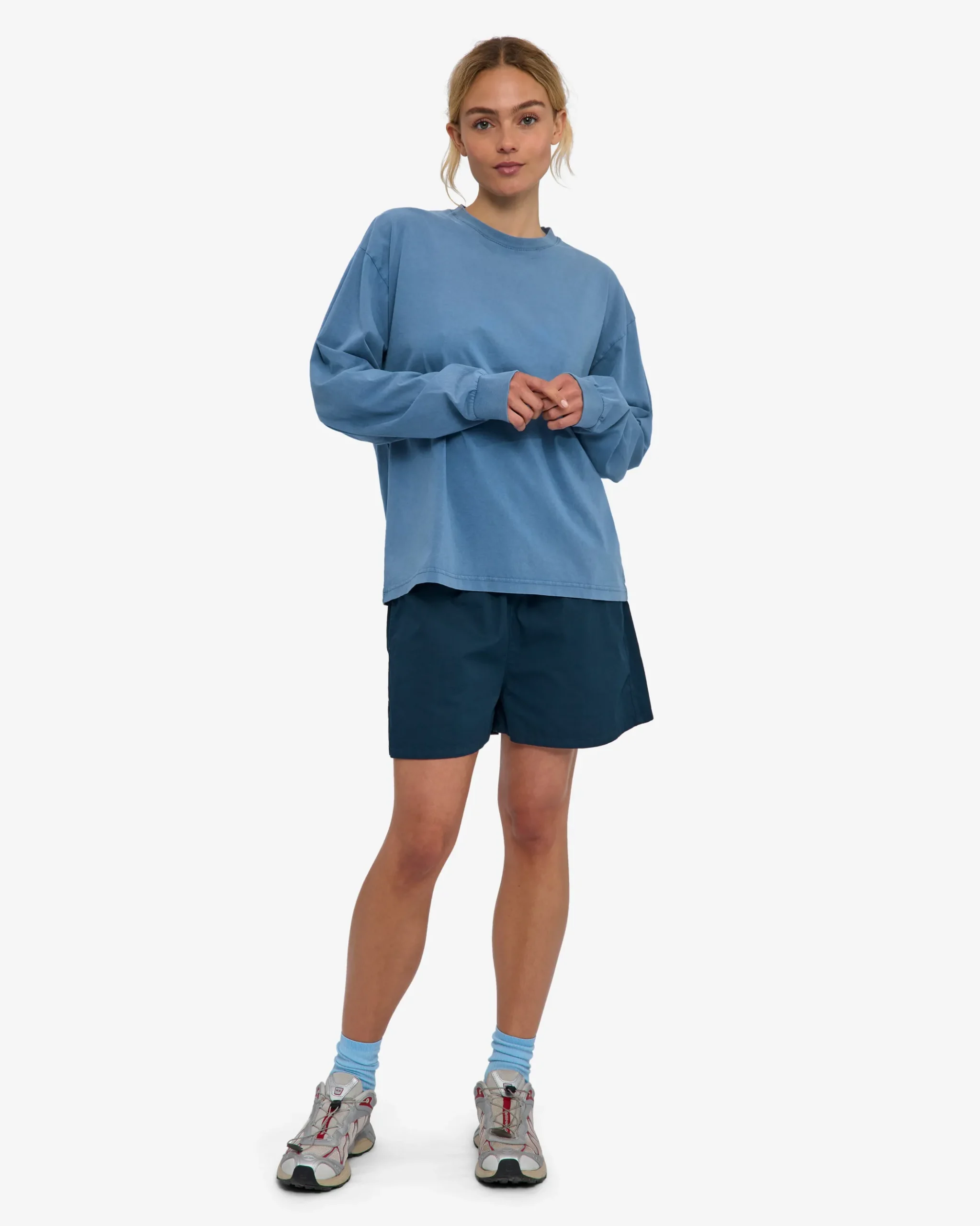 Oversized Organic LS T-Shirt - Faded Indigo