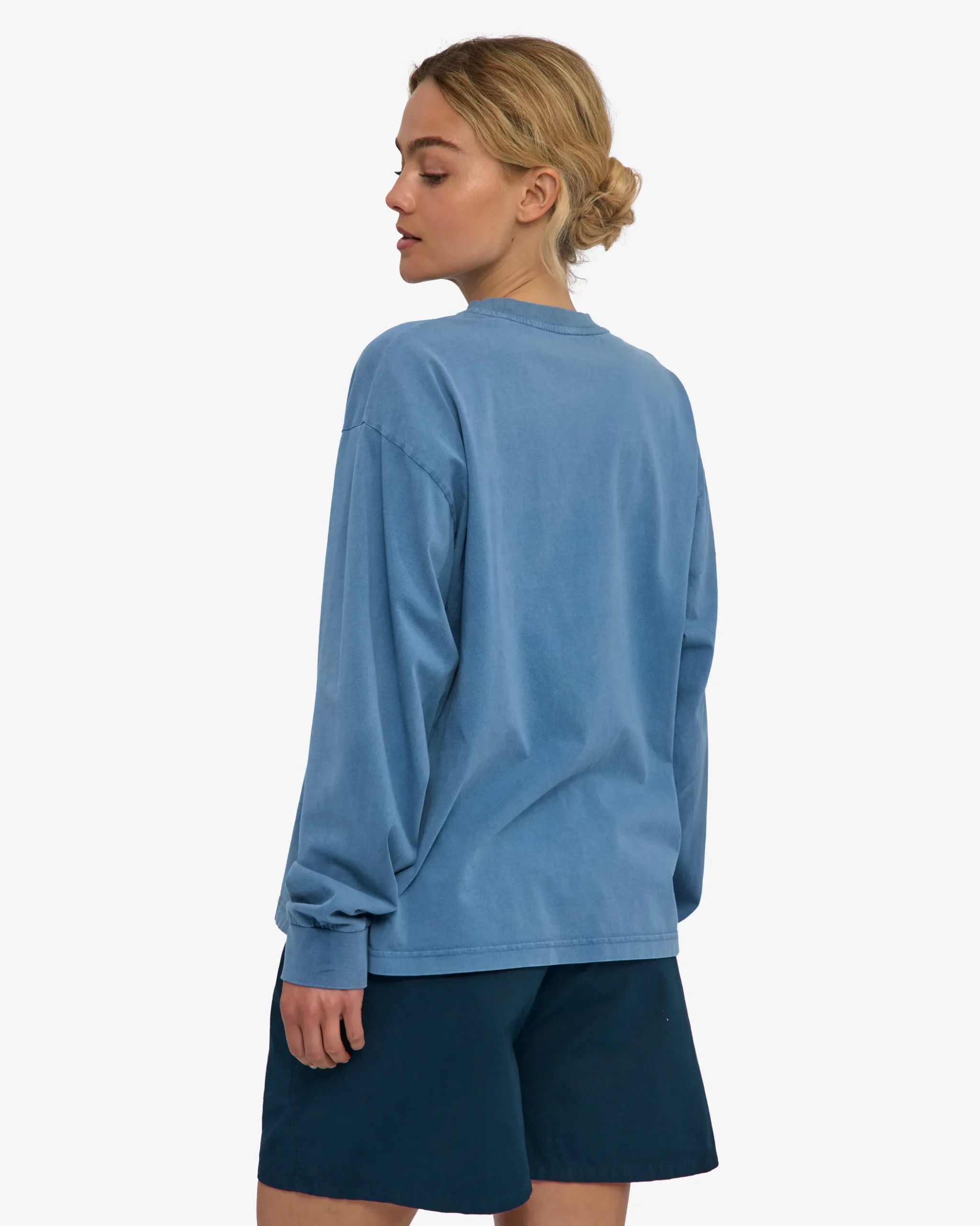Oversized Organic LS T-Shirt - Faded Indigo