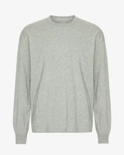 Oversized Organic LS T-Shirt - Heather Grey