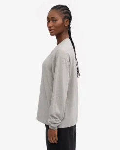 Oversized Organic LS T-Shirt - Heather Grey