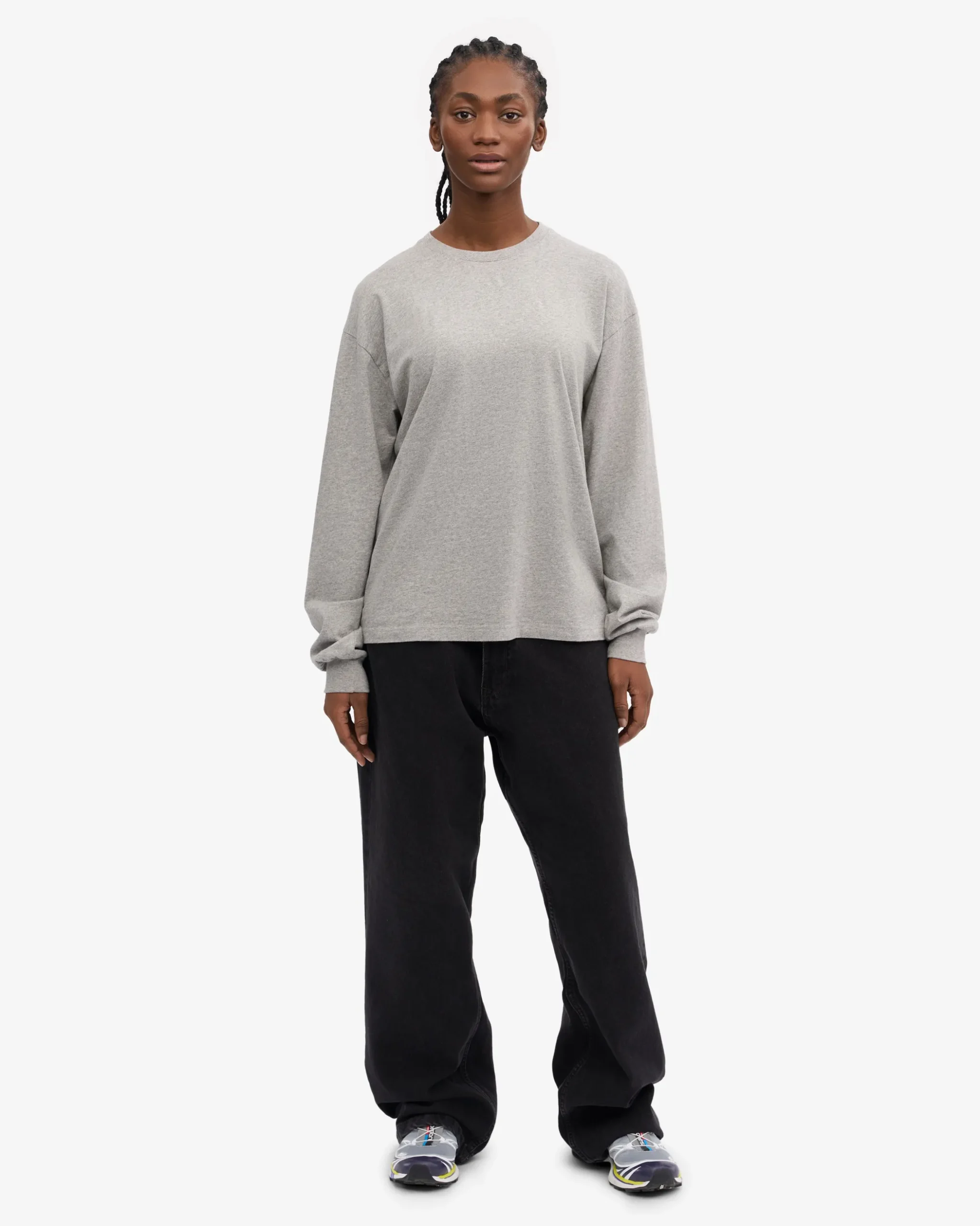Oversized Organic LS T-Shirt - Heather Grey