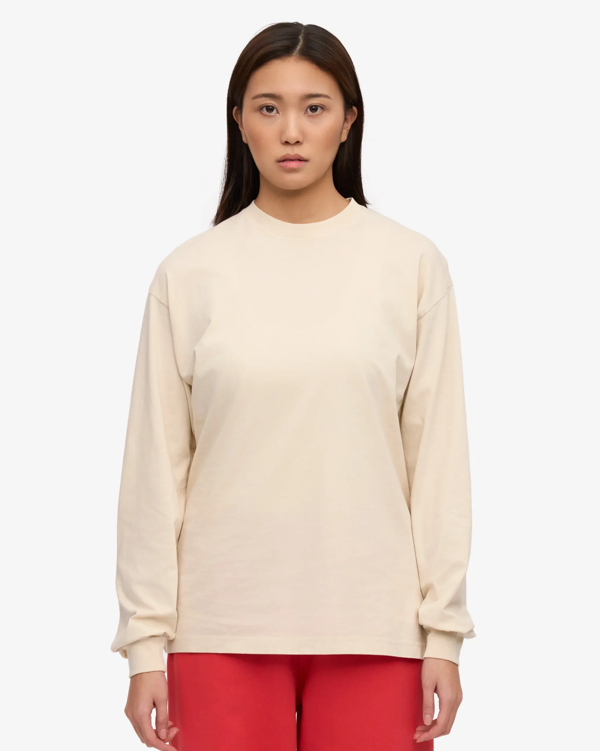 Oversized Organic LS T-Shirt - Ivory White