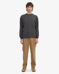 Oversized Organic LS T-Shirt - Lava Grey