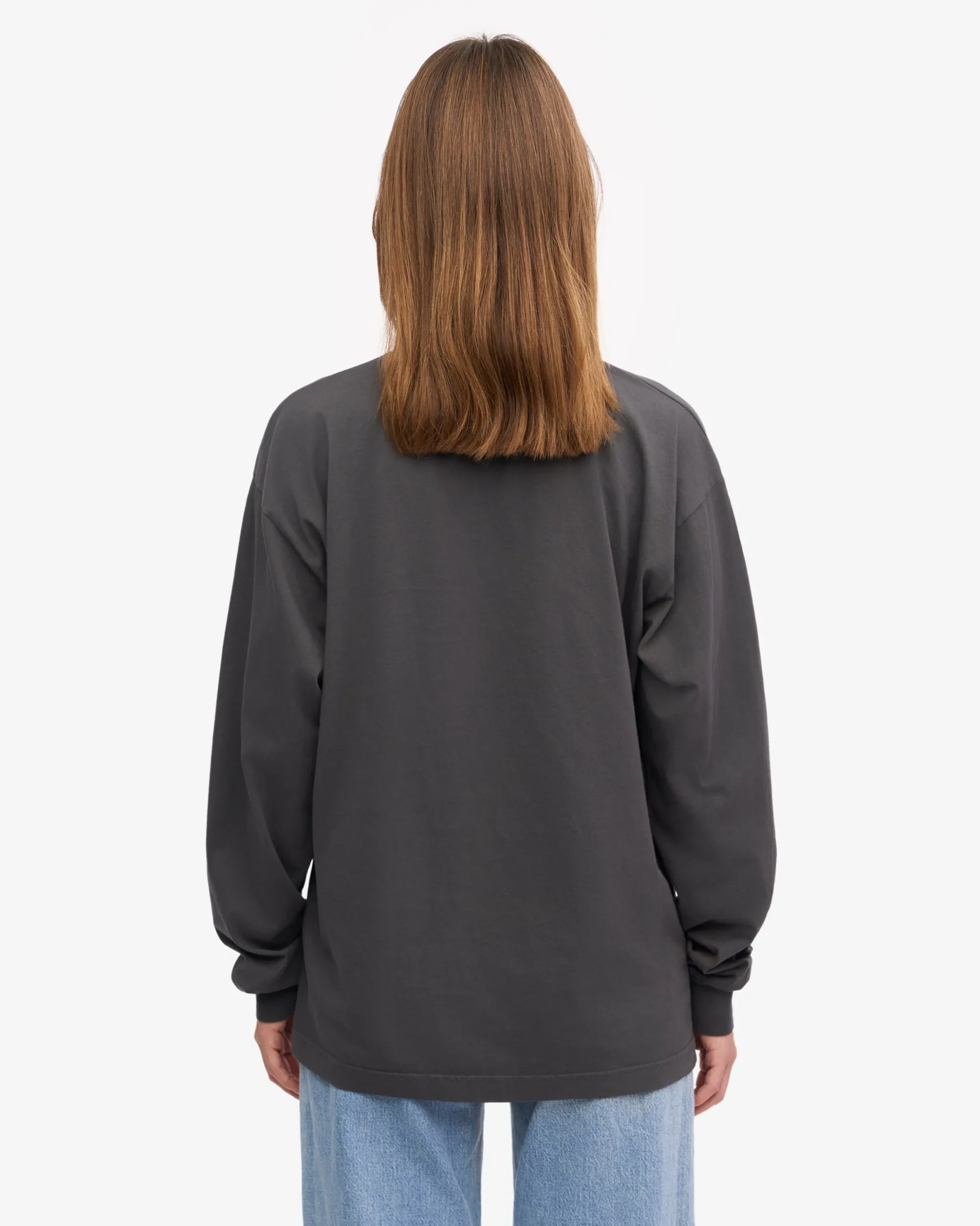 Oversized Organic LS T-Shirt - Lava Grey