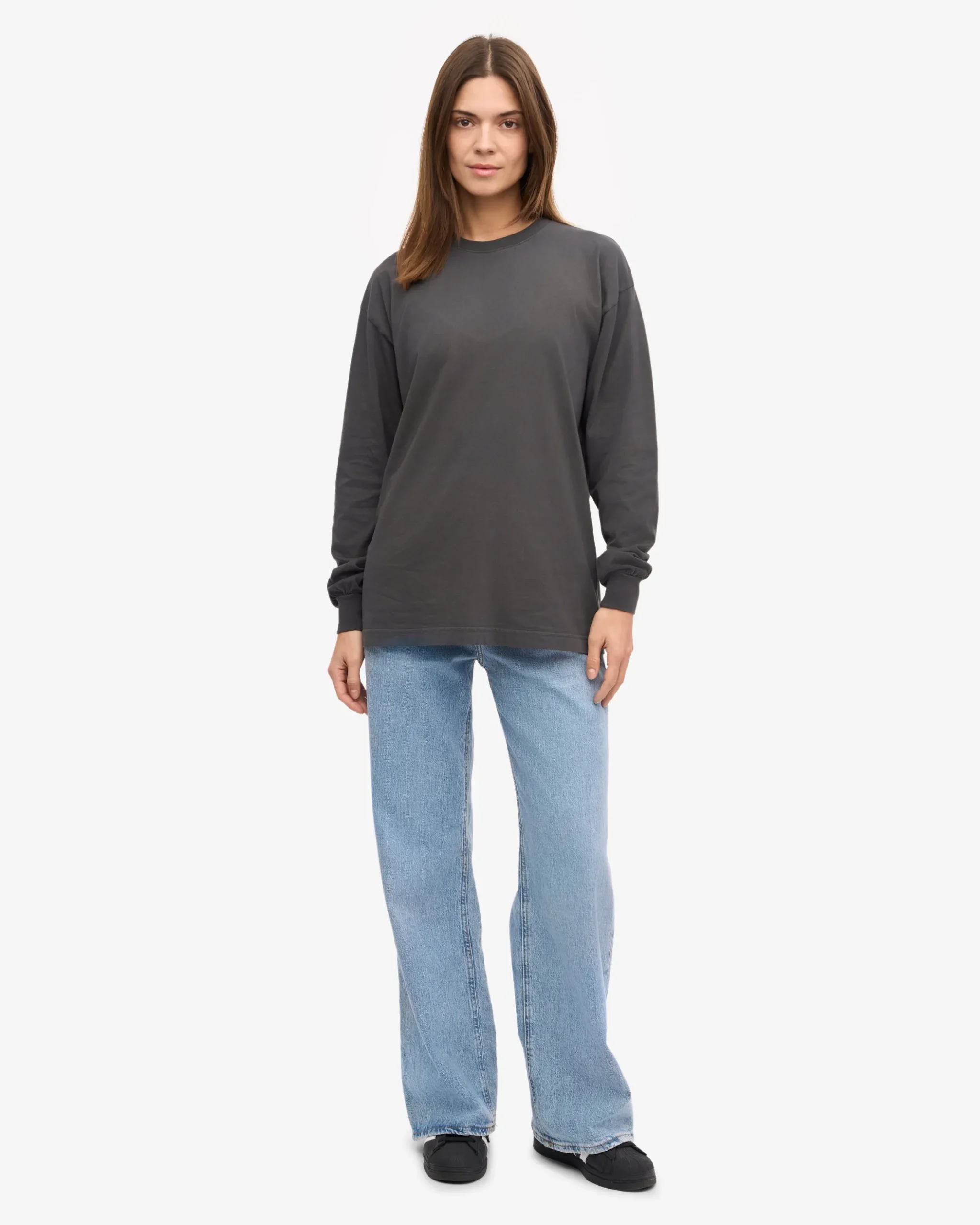 Oversized Organic LS T-Shirt - Lava Grey
