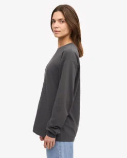 Oversized Organic LS T-Shirt - Lava Grey
