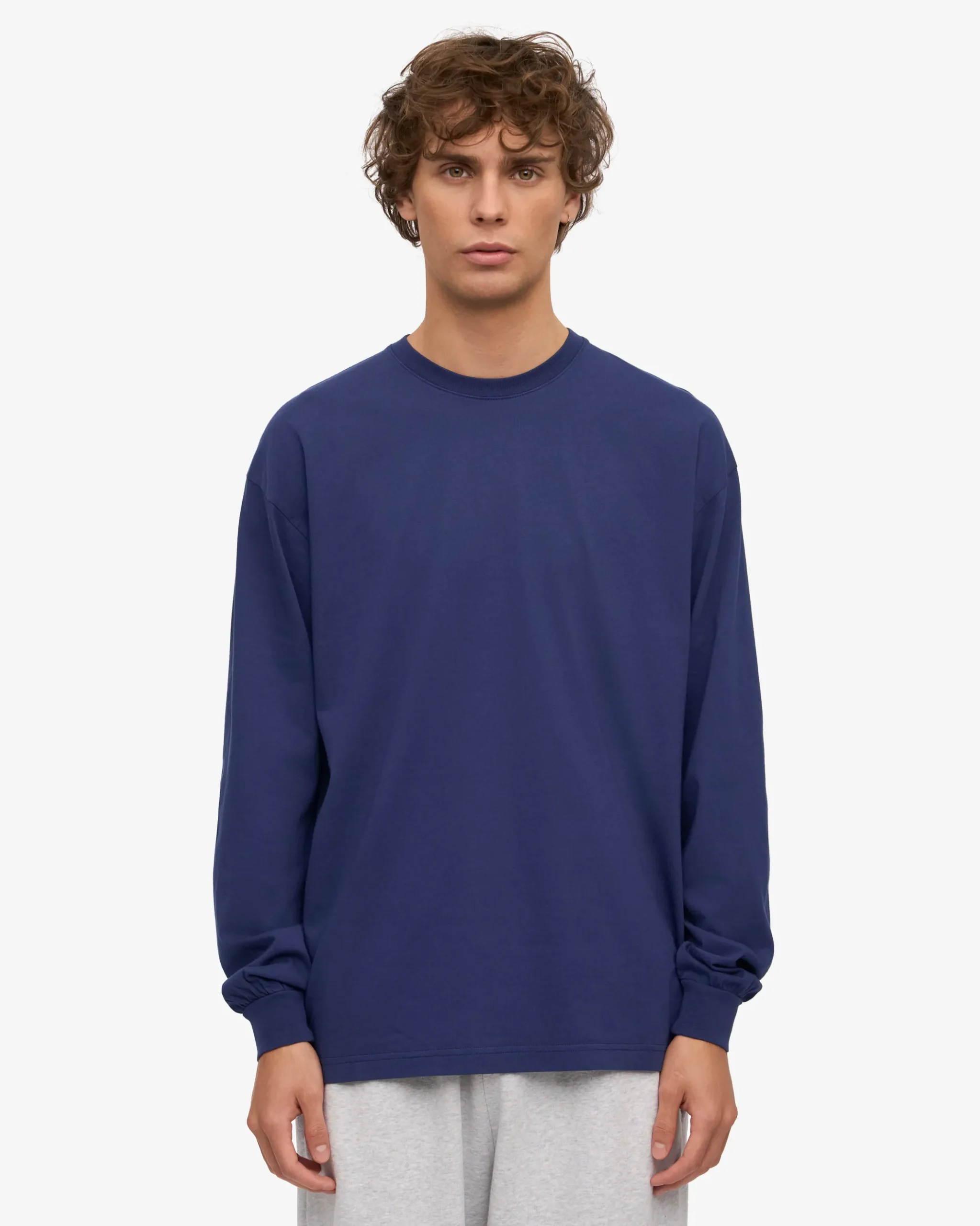 Oversized Organic LS T-Shirt - Marine Blue