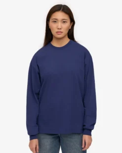 Oversized Organic LS T-Shirt - Marine Blue