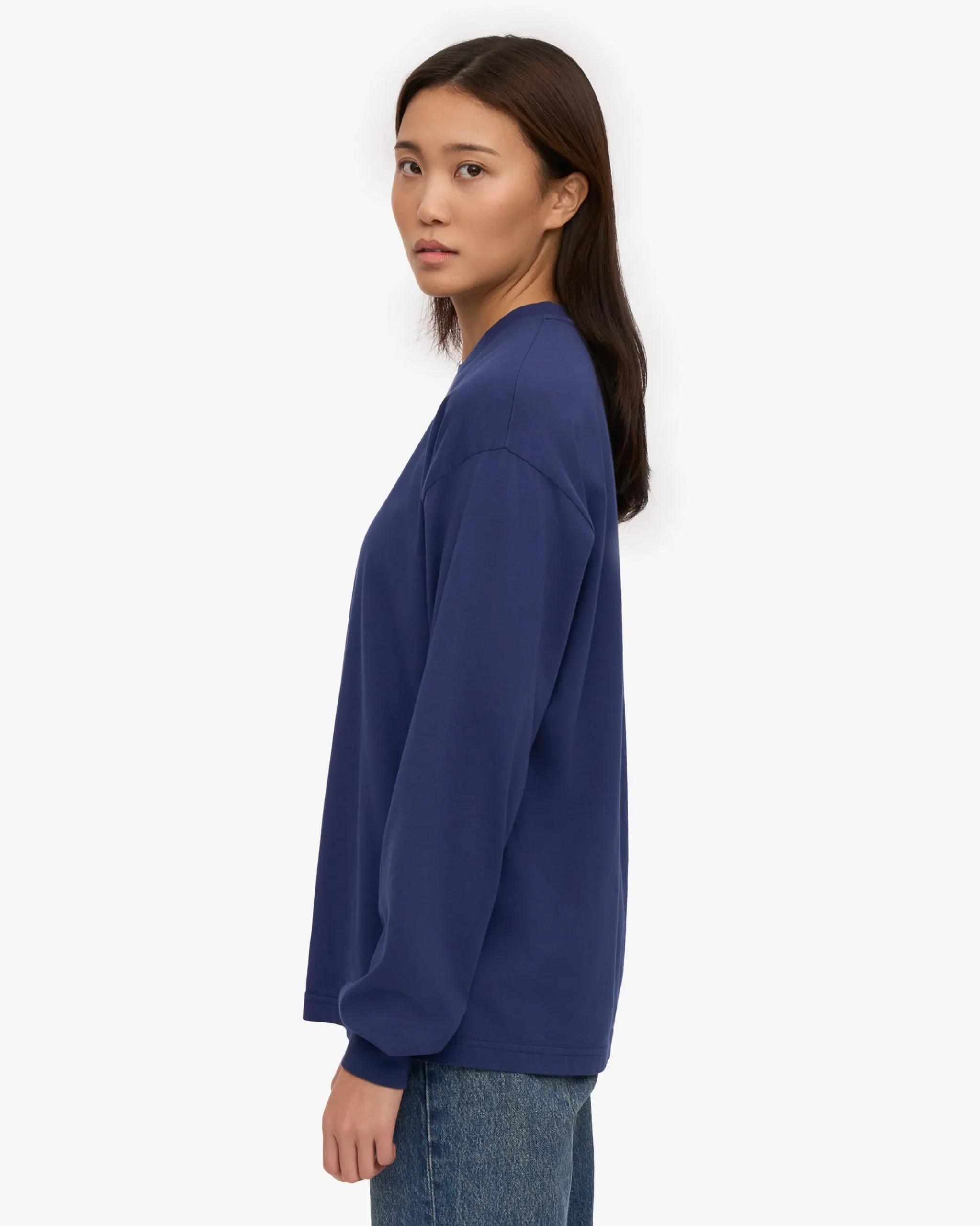 Oversized Organic LS T-Shirt - Marine Blue