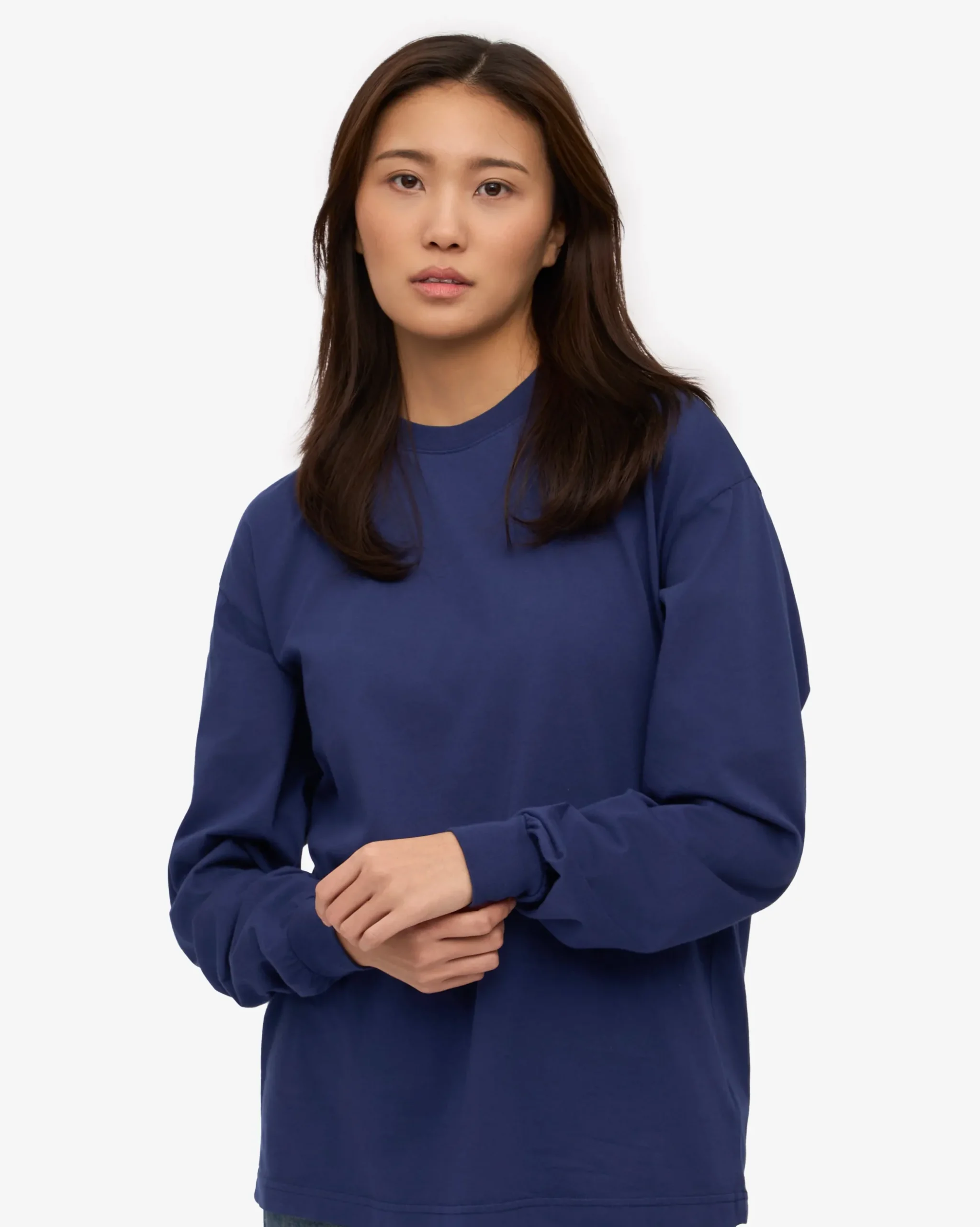 Oversized Organic LS T-Shirt - Marine Blue