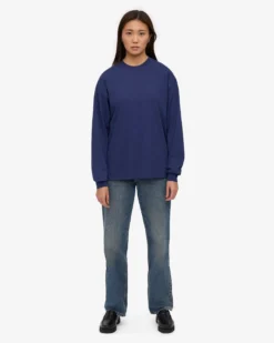 Oversized Organic LS T-Shirt - Marine Blue