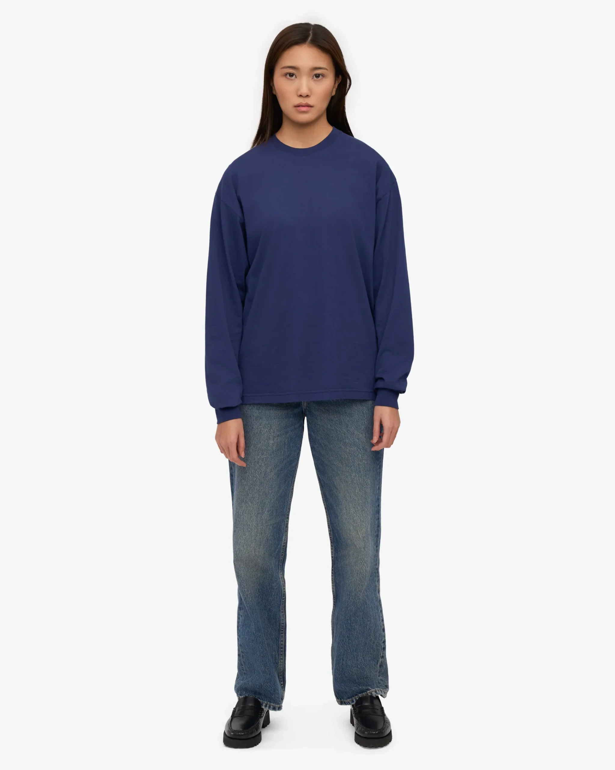 Oversized Organic LS T-Shirt - Marine Blue