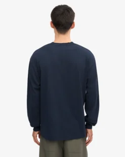 Oversized Organic LS T-Shirt - Navy Blue