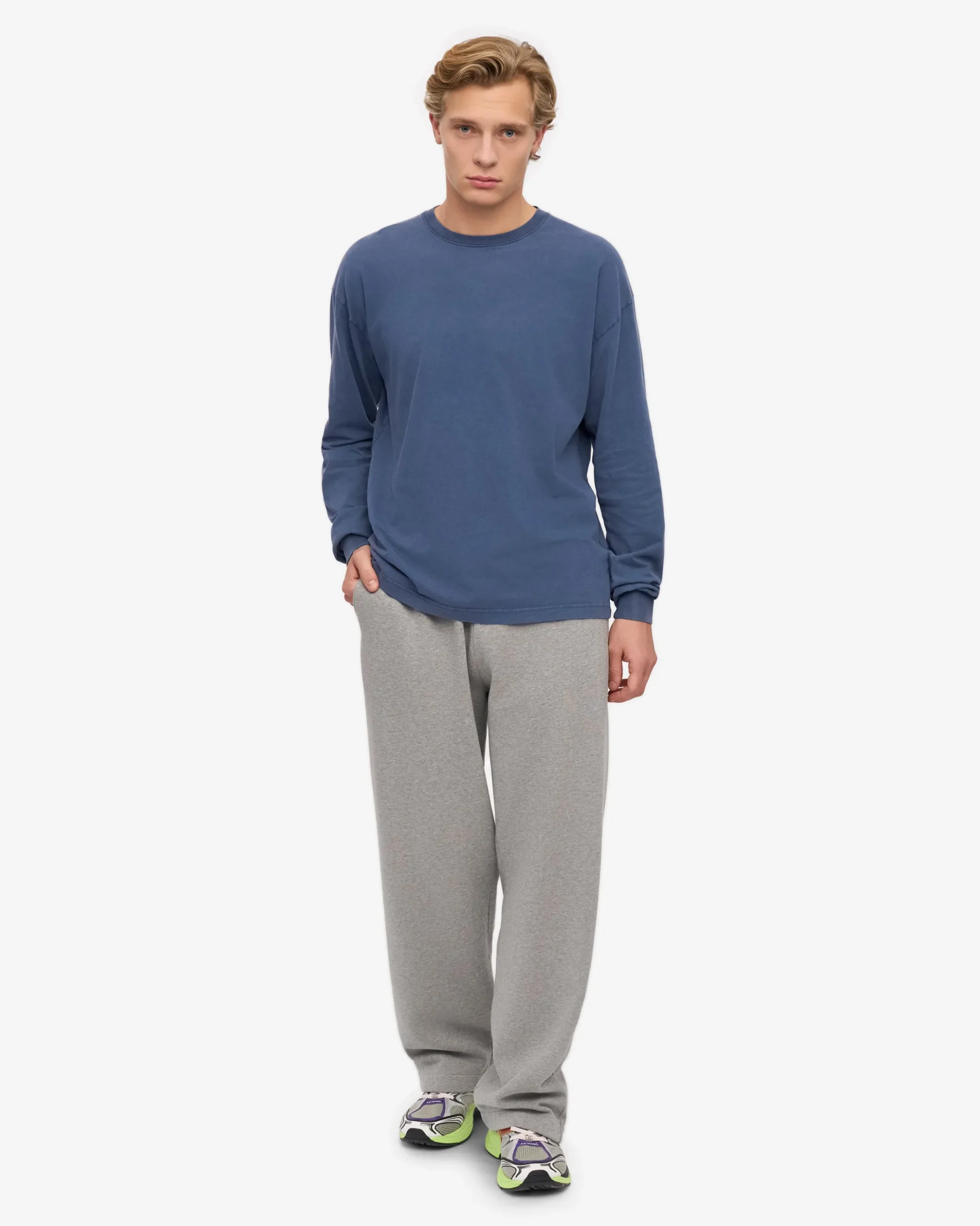 Oversized Organic LS T-Shirt - Neptune Blue