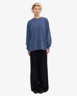 Oversized Organic LS T-Shirt - Neptune Blue