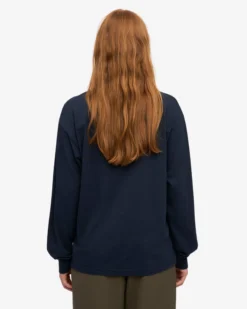 Oversized Organic LS T-Shirt - Navy Blue