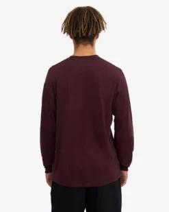 Oversized Organic LS T-Shirt - Oxblood Red