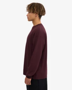 Oversized Organic LS T-Shirt - Oxblood Red