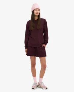 Oversized Organic LS T-Shirt - Oxblood Red