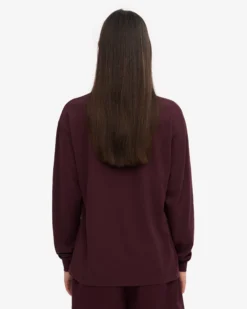 Oversized Organic LS T-Shirt - Oxblood Red