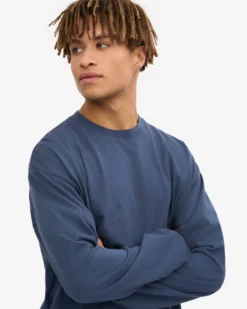 Oversized Organic LS T-Shirt - Petrol Blue