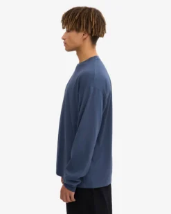 Oversized Organic LS T-Shirt - Petrol Blue