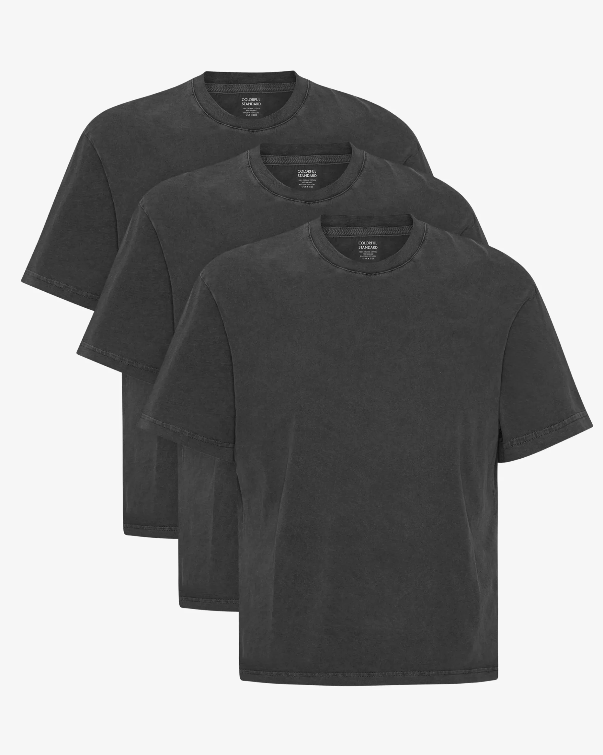 Oversized Organic T-Shirt - Faded Black (3-Pack)