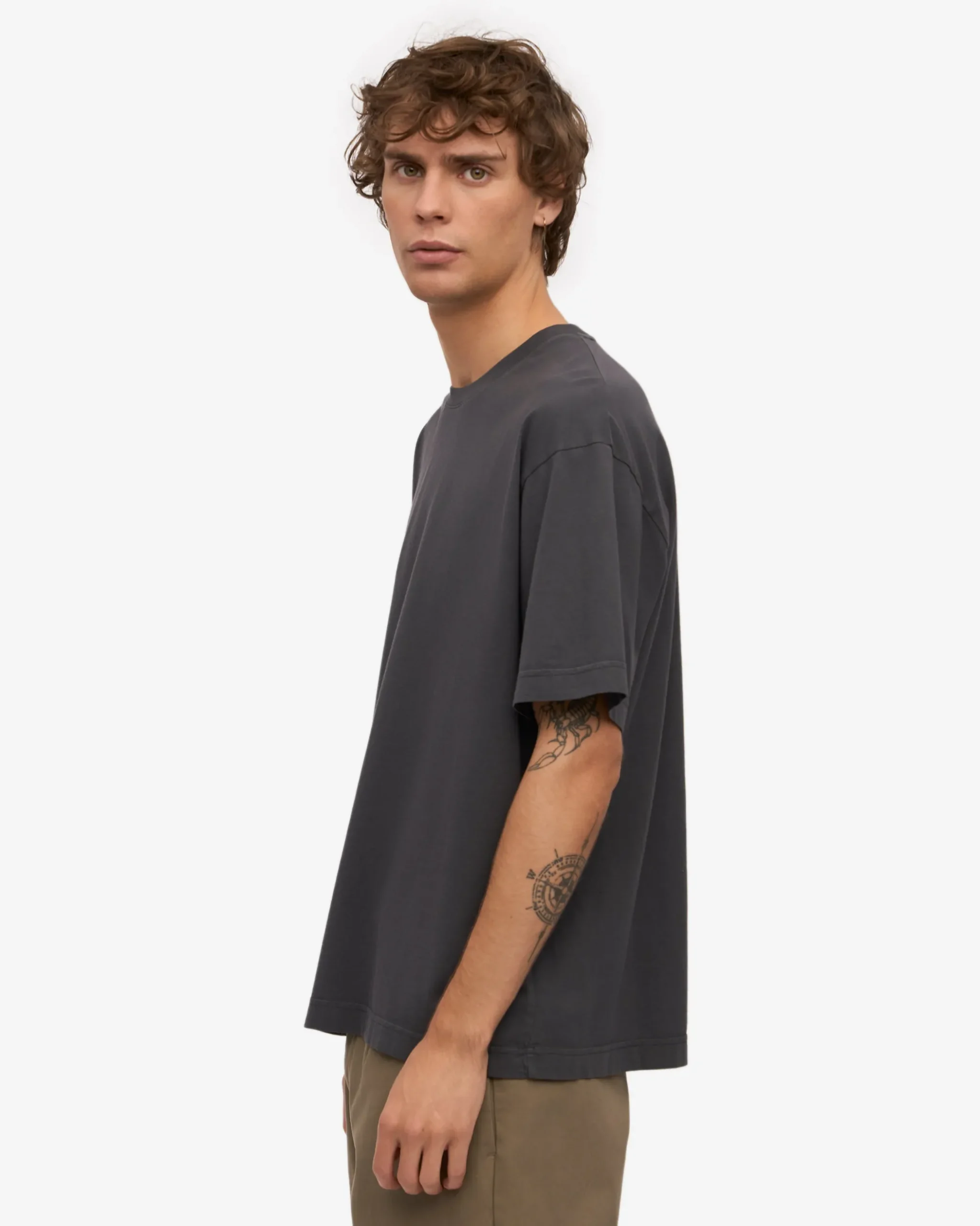 Oversized Organic T-Shirt - Lava Grey