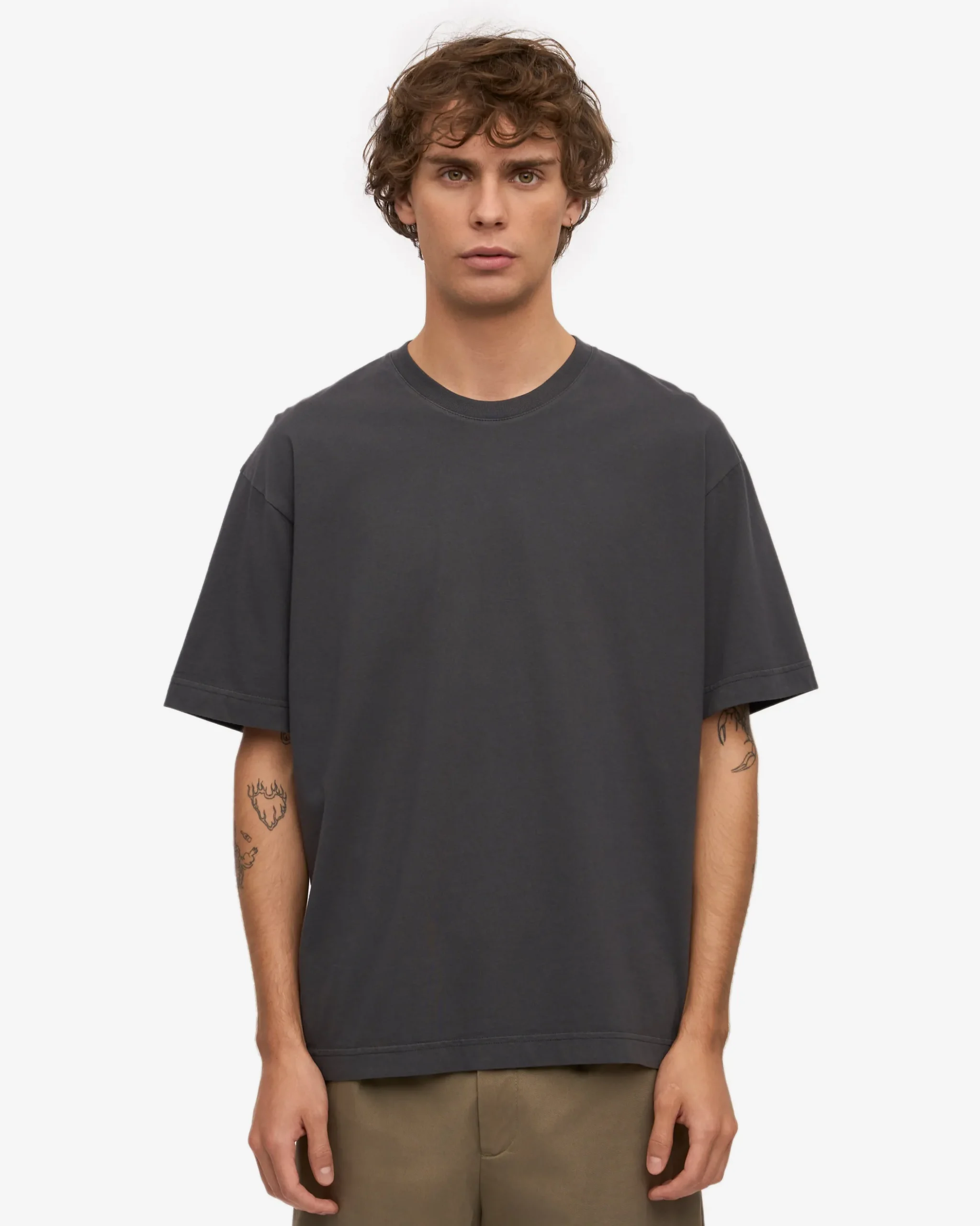 Oversized Organic T-Shirt - Lava Grey