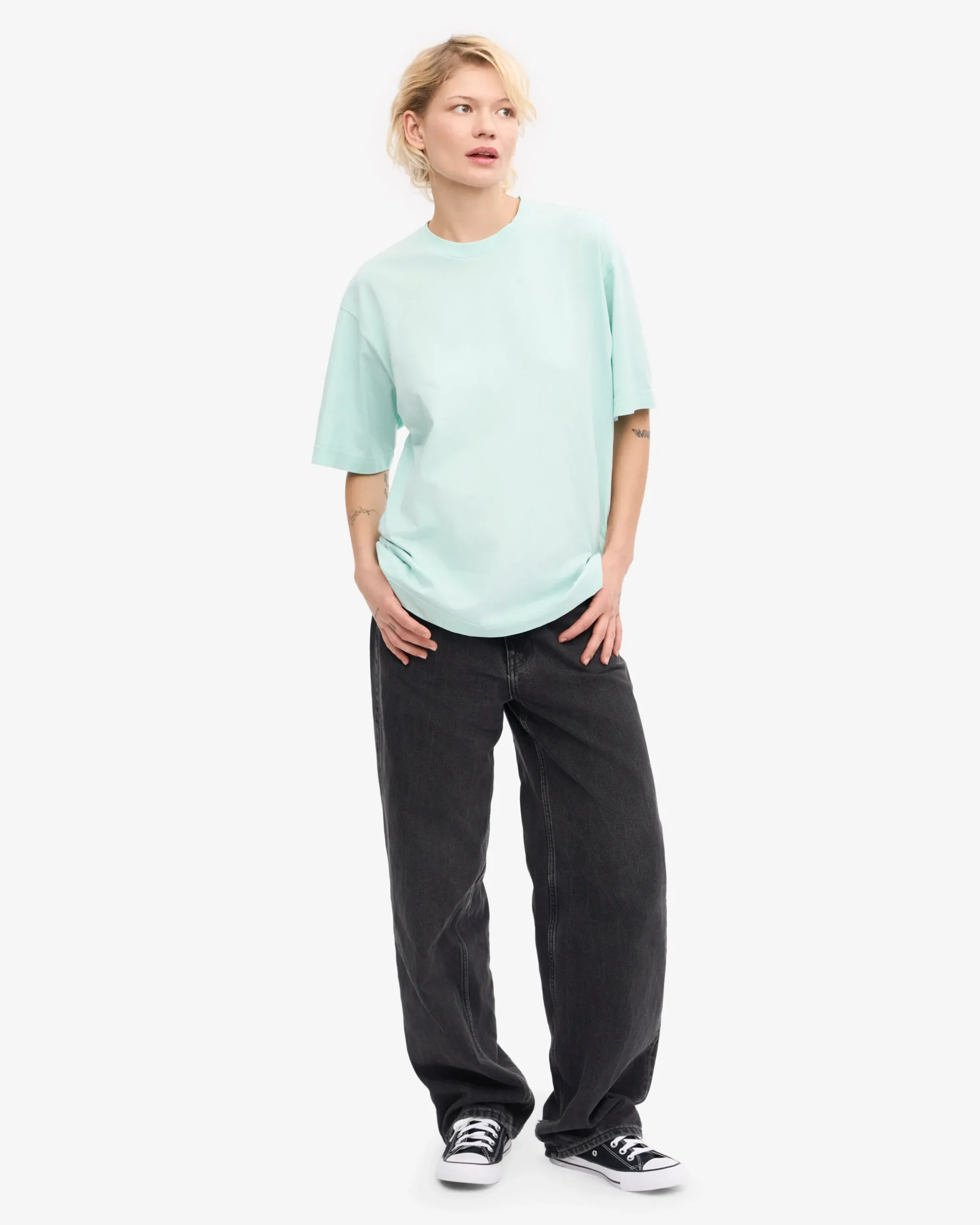 Oversized Organic T-Shirt - Light Aqua