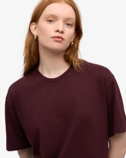 Oversized Organic T-Shirt - Oxblood Red