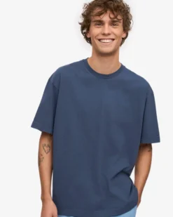 Oversized Organic T-Shirt - Petrol Blue