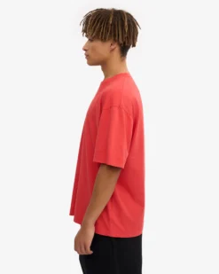 Oversized Organic T-Shirt - Red Tangerine