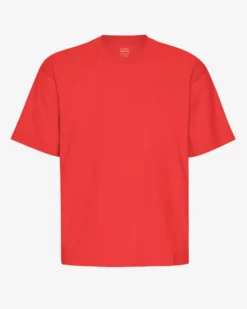 Oversized Organic T-Shirt - Red Tangerine